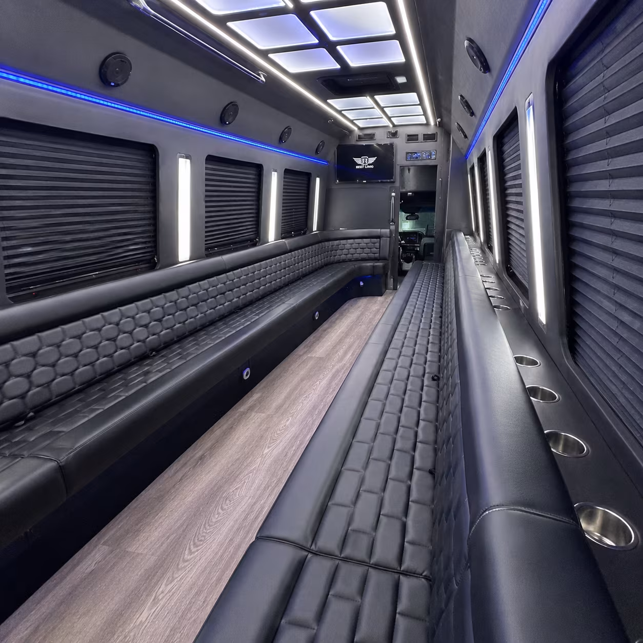 plano party bus rental interior